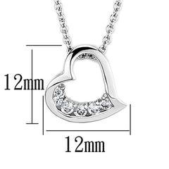 Alamode Rhodium Brass Necklace with AAA Grade CZ in Clear - Flyclothing LLC