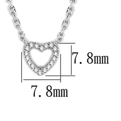 Alamode Rhodium Brass Necklace with AAA Grade CZ in Clear - Flyclothing LLC