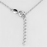 Alamode Rhodium Brass Necklace with AAA Grade CZ in Clear - Flyclothing LLC