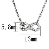 Alamode Rhodium Brass Necklace with AAA Grade CZ in Clear - Flyclothing LLC