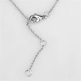 Alamode Rhodium Brass Necklace with AAA Grade CZ in Clear - Flyclothing LLC