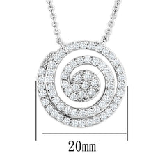 Alamode Rhodium Brass Necklace with AAA Grade CZ in Clear - Alamode