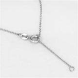 Alamode Rhodium Brass Necklace with AAA Grade CZ in Clear - Flyclothing LLC