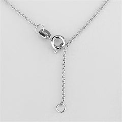 Alamode Rhodium Brass Necklace with AAA Grade CZ in Clear - Flyclothing LLC