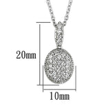 Alamode Rhodium Brass Necklace with AAA Grade CZ in Clear - Flyclothing LLC