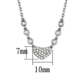 Alamode Rhodium Brass Necklace with AAA Grade CZ in Clear - Flyclothing LLC