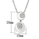 Alamode Rhodium Brass Necklace with AAA Grade CZ in Clear - Flyclothing LLC