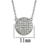 Alamode Rhodium Brass Necklace with AAA Grade CZ in Clear - Flyclothing LLC