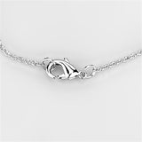 Alamode Rhodium Brass Necklace with AAA Grade CZ in Clear - Flyclothing LLC