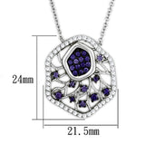 Alamode Rhodium + Ruthenium Brass Necklace with AAA Grade CZ in Amethyst - Flyclothing LLC