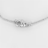 Alamode Rhodium Brass Necklace with AAA Grade CZ in Clear - Flyclothing LLC