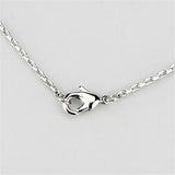 Alamode Rhodium Brass Necklace with AAA Grade CZ in Clear - Flyclothing LLC