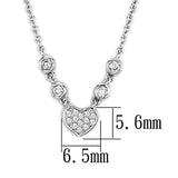 Alamode Rhodium Brass Necklace with AAA Grade CZ in Clear - Flyclothing LLC