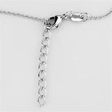 Alamode Rhodium Brass Necklace with AAA Grade CZ in Clear - Flyclothing LLC