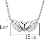 Alamode Rhodium Brass Necklace with AAA Grade CZ in Clear - Flyclothing LLC