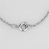 Alamode Rhodium Brass Necklace with AAA Grade CZ in Clear - Flyclothing LLC