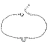 Alamode Rhodium Brass Bracelet with AAA Grade CZ in Clear - Alamode