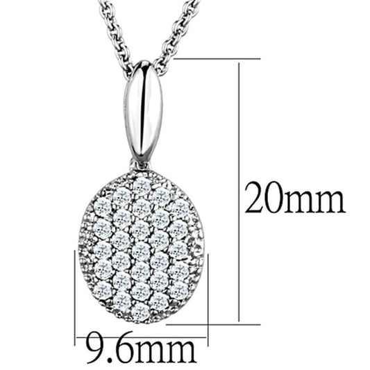 Alamode Rhodium Brass Chain Pendant with AAA Grade CZ in Clear - Alamode