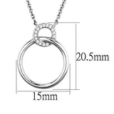 Alamode Rhodium Brass Necklace with AAA Grade CZ in Clear - Flyclothing LLC