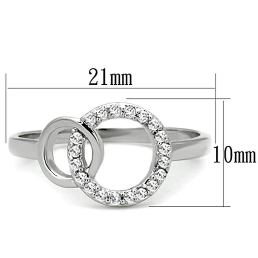 Alamode Rhodium Brass Ring with AAA Grade CZ in Clear - Flyclothing LLC