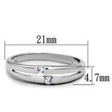 Alamode Rhodium Brass Ring with AAA Grade CZ in Clear - Flyclothing LLC