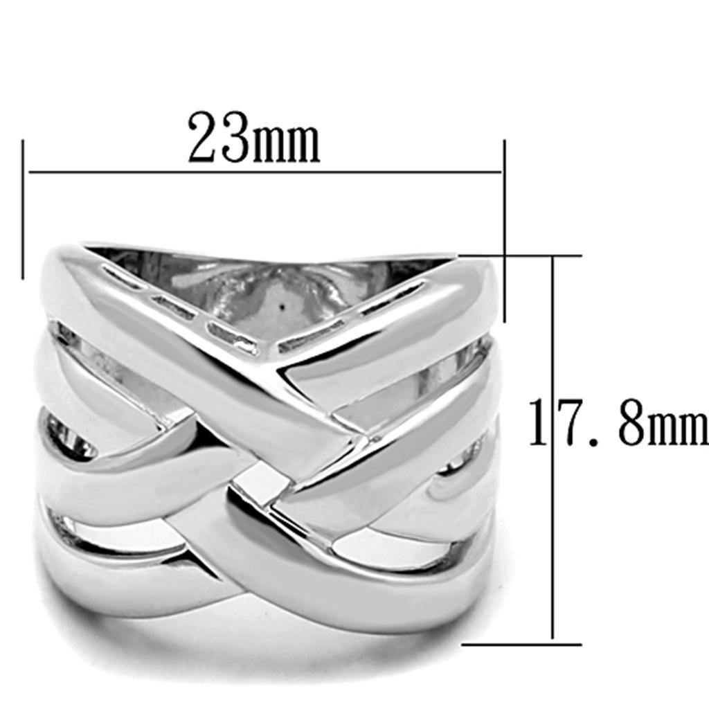 Alamode Rhodium Brass Ring with No Stone - Flyclothing LLC