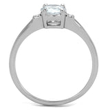 Alamode Rhodium Brass Ring with AAA Grade CZ in Clear - Flyclothing LLC