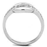 Alamode Rhodium Brass Ring with AAA Grade CZ in Clear - Flyclothing LLC