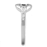 Alamode Rhodium Brass Ring with AAA Grade CZ in Clear - Flyclothing LLC