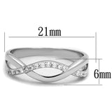 Alamode Rhodium Brass Ring with AAA Grade CZ in Clear - Flyclothing LLC