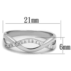 Alamode Rhodium Brass Ring with AAA Grade CZ in Clear - Flyclothing LLC