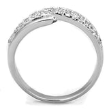 Alamode Rhodium Brass Ring with AAA Grade CZ in Clear - Flyclothing LLC