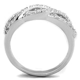 Alamode Rhodium Brass Ring with AAA Grade CZ in Clear - Flyclothing LLC