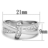 Alamode Rhodium Brass Ring with AAA Grade CZ in Clear - Flyclothing LLC