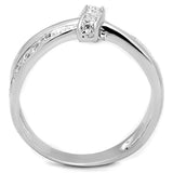 Alamode Rhodium Brass Ring with AAA Grade CZ in Clear - Flyclothing LLC