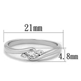 Alamode Rhodium Brass Ring with AAA Grade CZ in Clear - Flyclothing LLC