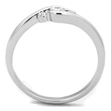 Alamode Rhodium Brass Ring with AAA Grade CZ in Clear - Flyclothing LLC