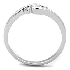 Alamode Rhodium Brass Ring with AAA Grade CZ in Clear - Flyclothing LLC