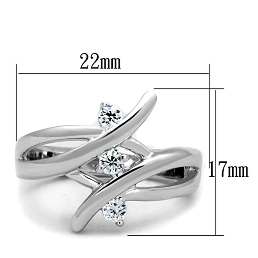 Alamode Rhodium Brass Ring with AAA Grade CZ in Clear - Flyclothing LLC