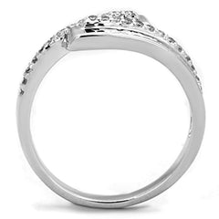 Alamode Rhodium Brass Ring with AAA Grade CZ in Clear - Flyclothing LLC