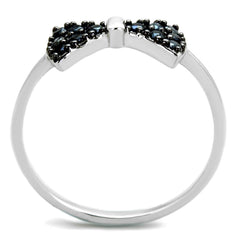 Alamode Rhodium + Ruthenium Brass Ring with AAA Grade CZ in Black Diamond - Alamode