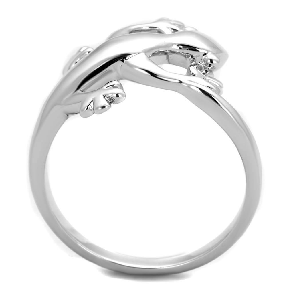 Alamode Rhodium Brass Ring with No Stone - Flyclothing LLC