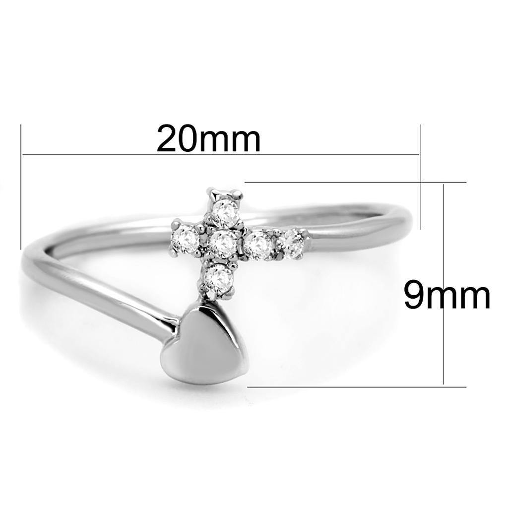 Alamode Rhodium Brass Ring with AAA Grade CZ in Clear - Flyclothing LLC