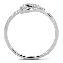 Alamode Rhodium Brass Ring with AAA Grade CZ in Clear - Flyclothing LLC