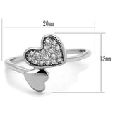 Alamode Rhodium Brass Ring with AAA Grade CZ in Clear - Flyclothing LLC