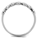 Alamode Rhodium Brass Ring with AAA Grade CZ in Clear - Flyclothing LLC