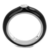 Alamode Rhodium Brass Ring with AAA Grade CZ in Clear - Flyclothing LLC