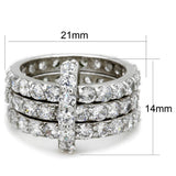 Alamode Rhodium Brass Ring with AAA Grade CZ in Clear - Flyclothing LLC