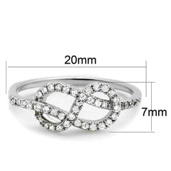 Alamode Rhodium Brass Ring with AAA Grade CZ in Clear - Flyclothing LLC