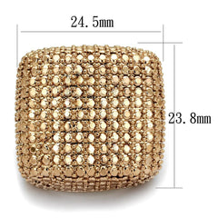 Alamode IP Rose Gold(Ion Plating) Brass Ring with AAA Grade CZ in Metallic Light Gold - Flyclothing LLC